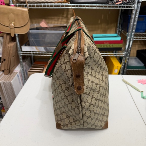 Vintage Gucci | Sherry GG Monogram Travel Weekender Bag - Picture 7 of 11